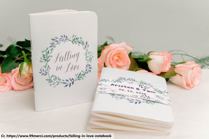 notebook wedding favors