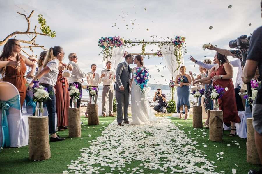 Phuket Dream Wedding Chelsea & Nathan Couple Friend Flowers
