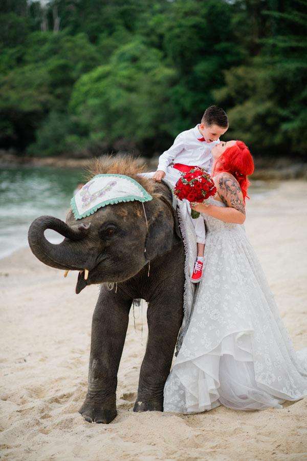 Phuket Dream Wedding Stacey & Michael Bride Child And Elephant