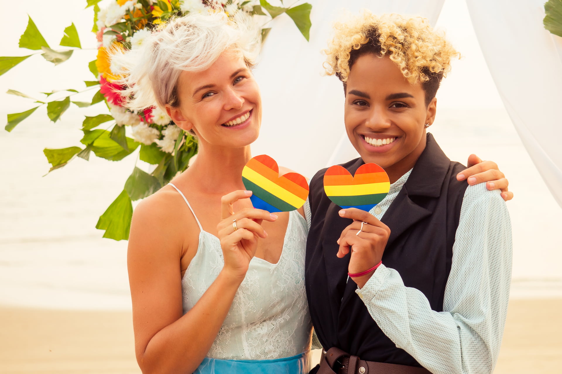 Western LGBT Couple Beach Wedding