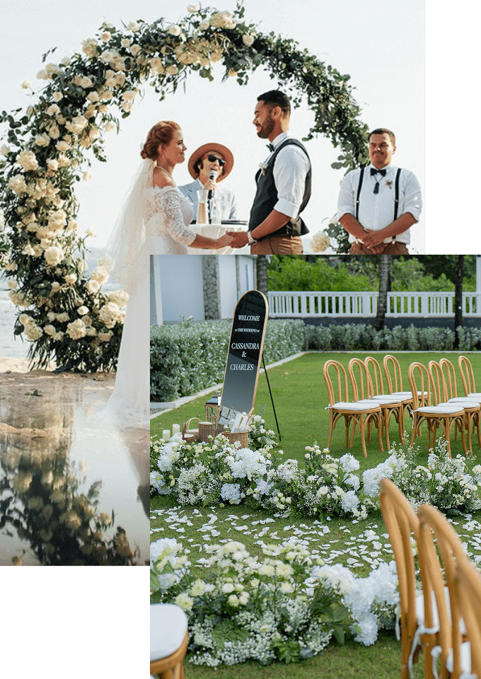 Premium Beach Wedding Couple Happy